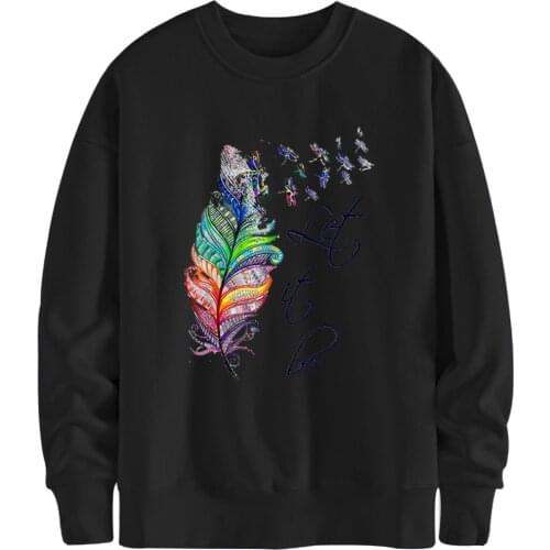 Beautiful feather Man Sweatshirt Autumn Winter Hoodies Male Hip Hop Clothes Full Sleeve Fashion 2020 Pullovers Moleton Masculino