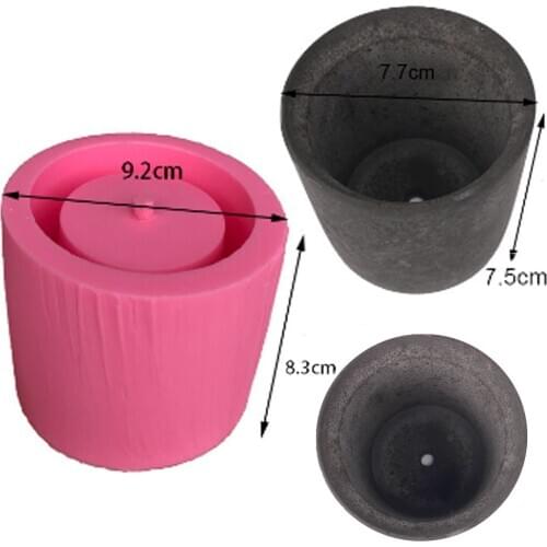 Concrete Flower Pot Molds Cement Succulent Round Flowerpot Silicone Mold Clay Mould