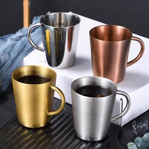 360ml 304 Stainless Steel Cup With Handle Coffee Mug Tea Cold Water Drinks Mugs Household Office Use Water Mugs Travel Tumbler