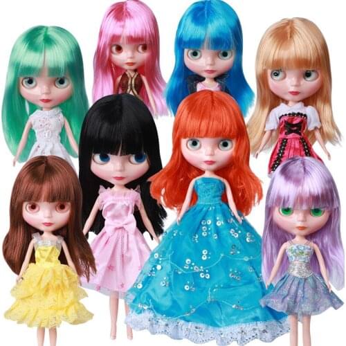 Fashion gir factory blyth doll Joint Body DIY Dress toys colour hair Medium hairstyle doll girl gift toys