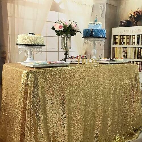 Square Gold Sequin Tablecloth Glitter Tablecloth Embroidered Sequin Table Cloth Christmas Wedding Festival Party Decoration