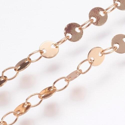 PandaHall 10m/Roll Rack Plating Brass Handmade Chains Bracelet Making Chains Golden Color 4x0.3mm