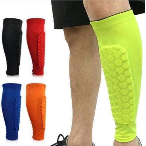Hot sales Football Shin Guards calf protection basketball anti - fall shank protection socks tight honeycomb shin protection