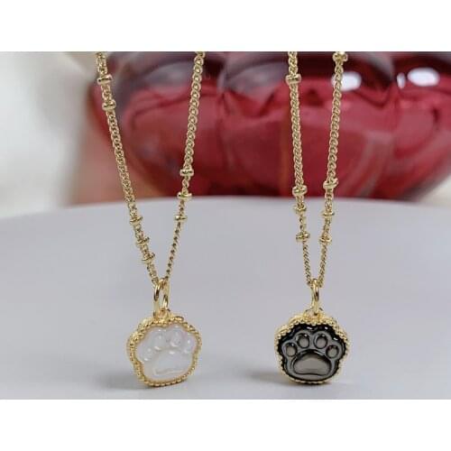 Fashion Mother of Pearl Shell Cat Claw Pendant Necklaces For Women Luxury Jewelry