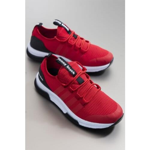 Male red sport shoes TONNY black running walking shoes and comfortable sports shoes sturdy and flexible all seasons useful