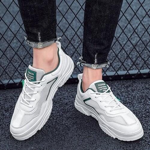Mens sneaker sapato sneakers-mens Fashion 39 Mens solid comfortable sapatos informales Sneakers white shoe Breathable sport hot