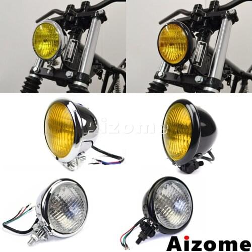Motorcycle E4 Headlamp 4.5" Vintage Headlight For Harley Honda Yamaha BMW Sportster Road King Bobber Chopper Scramber Custom