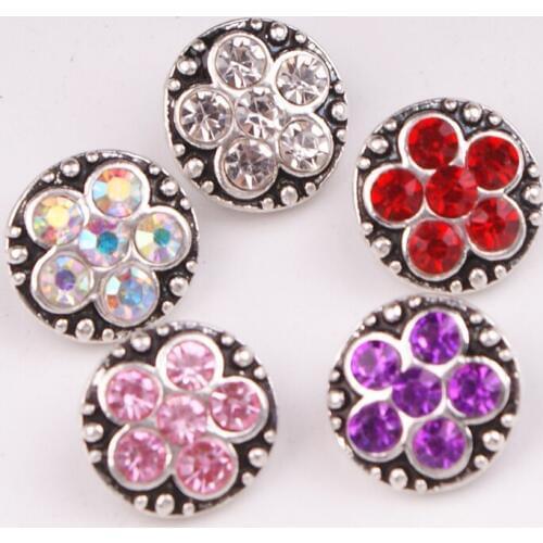 NEW 12mm flower metal snap button diy jewelry MS3201