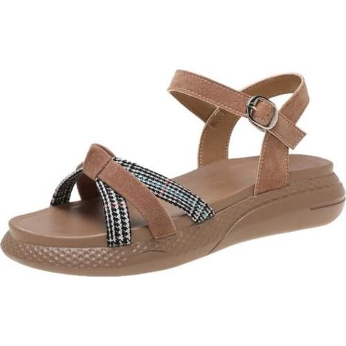 New womens sandals fashion thin straps thick bottom non-slip lightweight and comfortable casual womens slippers