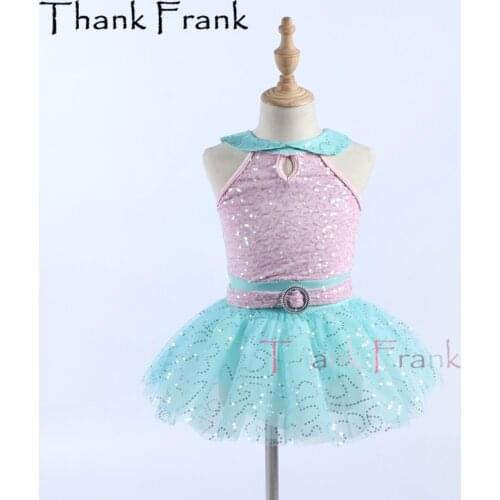 New Cute Dance Dress Toddler Girl Sequin Ballet Dance Costume Child Summer Sleeveless Ballerina Costumes Women Gymnastic Dresses