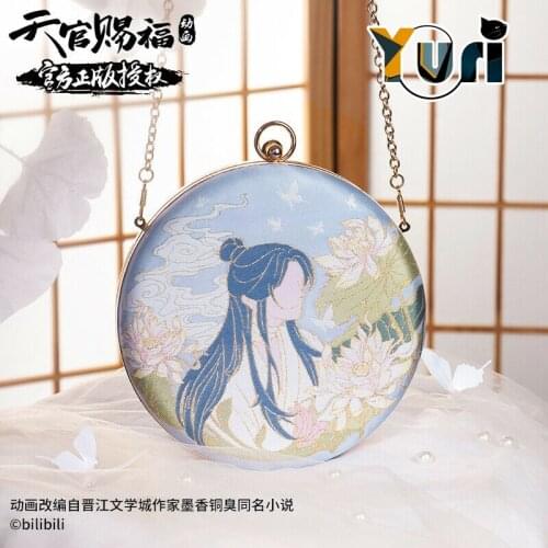 Tian Guan Ci Fu Official Original Xie Lian Hanfu Shoulder Bag TGCF Round Shape Bag for Kimono Bag Classical Cosplay Mini Sa