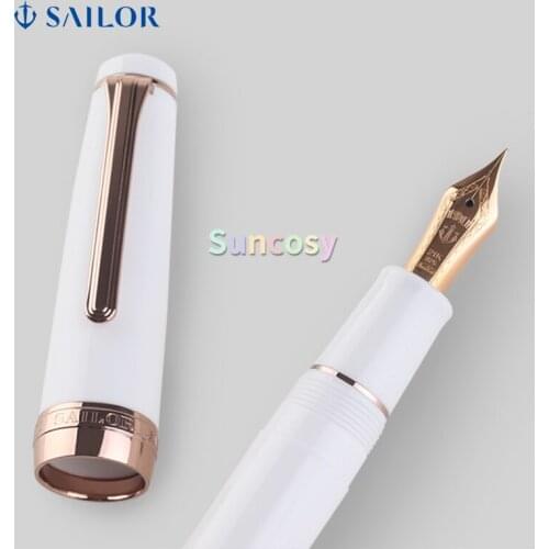 Sailor 11-3017-310 Pink Gold Professional Gear Fountain Pen, MF-0.42mm, 21K Gold NIB, Pink Gold Alloy, Clear Paint Finish