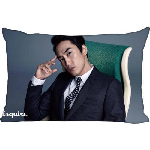 Hot Korea-Pop Custom Song Seung Heon Satin Pillowcase 35x45cm (one side) Printed Zipper Silk PillowCover Custom Logo gift