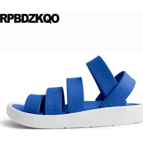 Casual 2019 blue slides outdoor roman strap fashion shoes native slip on men gladiator sandals summer open toe slippers rubber