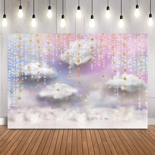 Rainbow Sky Newborn Baby Backdrop for Portrait Photography Cake Smash Bright Light Photo Background 1st Birthday Photocall