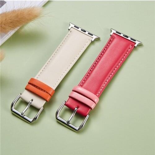 Genuine Leather Loop for Apple Series 6 5 4 3 2 1 SE Fashion Women Watch Band 42mm 38mm 40mm 44mm for iWatch Straps