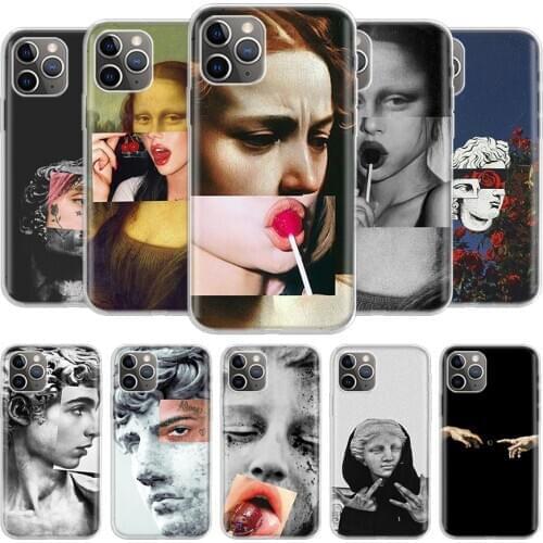 Monalisa Confira Mais Collage Phone Case For iPhone 11 12 Mini Pro 7 6 X 8 6S Plus XS MAX + XR 5S Eleven Art TPU Cover Coque Cap