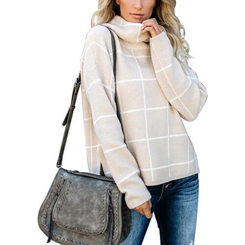 Turtleneck Sweater Women Oversized Casual Long Sleeve Loose Chunky Knit Pullover Tops Winter Pullover Women Jumper Tops Female