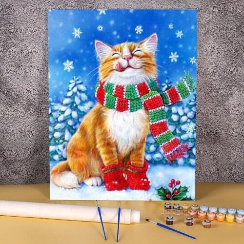 Cat Animal DIY Paint By Numbers Package Acrylic Paints 50*70 Picture By Numbers Photo Home Decoration For Children Handiwork