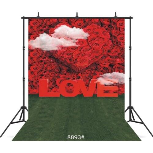 Vinyl Photographic Background Heart Flowers Wall For Wedding Party Child Baby New Born Shower Backdrop Studio Shoot Photocall