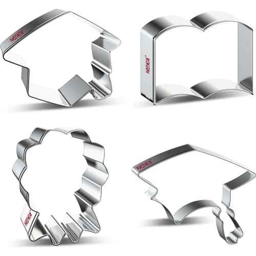 ZADE Graduation Cap Cookie Cutter for Fondant Biscuit Graduate Cookie Cutter - Stainless Steel