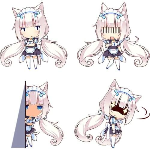 Three Ratels CD1 funny NEKOPARA_CHRONICLE Vanilla Cartoon Waterproof Decal Cute cats ear girls sticker on Wall Fridge car