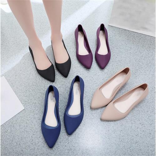 Women Pointed Shallow Mouth Single Shoes Simple Style Lady Frosted Surface Wedge Non-slip Work Shoes Solid Women Shoes 2019 New