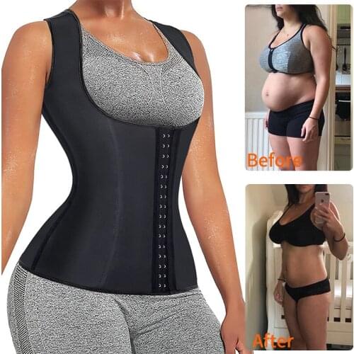 Women Waist Trainer Cortse Slimming Vest Cincher Steel Boned Body Shaper Tummy Fat Burner Shapewear Corset Waist Shaper