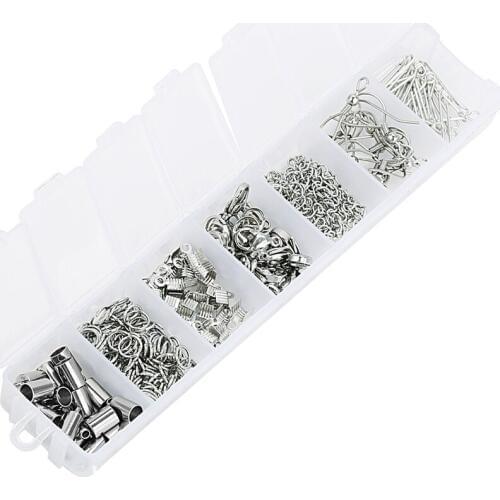 1 Box Of 220pcs DIY Earring Making Kit Earring Hooks Extender Chain Findings