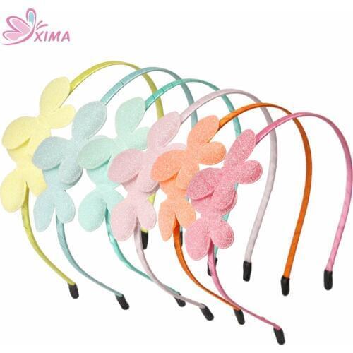 1PC Retail 2017 Fashion Butterfly Hair Ornaments Butterfly Headband Glitter Girls Hairband for Children Hair Accessories
