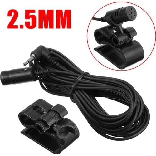 1pc Mini 2.5mm Car External Microphone for Pioneer Stereos Radio Receiver 4M Cable Black Wired Mic Audio Amplifier Speaker