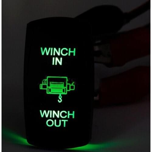 12V 24V 7-Pin Dual LED Light Winch In Out ON-OFF-ON Laser Boat UTV Rocker Switch