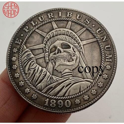1890 Skeleton Statue of Liberty Hobo Nickel Coins USA Morgan Dollar COIN COPY Liberty Enlightening the World Copper coin