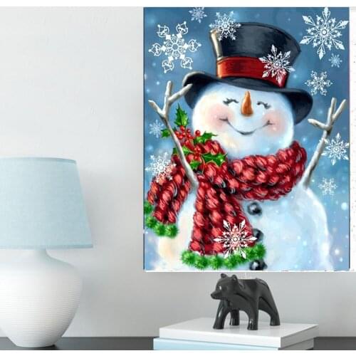 5D Diamond Painting Diy Christmas Mosaic Diamond Painting Snowman Cross Stitch Embroidery Kit Home Decoration Art Craft Gift
