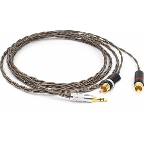 Audiocrast HIFI 3.5mm Stereo to 2 RCA Male Cable Odin Siver Plated 3.5mm to Double RCA Male Audio Aux Cable