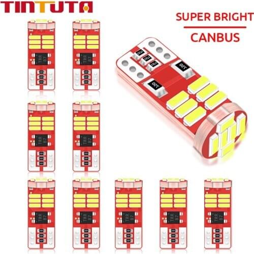 Car led NEW 2020 10PCS T10 W5W 4014 18LED Car Wedge Parking Light Turn Side Bulbs Instrument Lamp Auto License Plate Light White