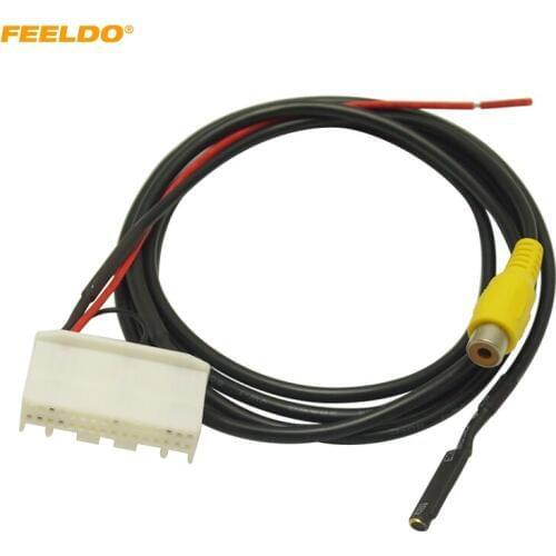 FEELDO Car Rear Camera Reversing RCA Video Convert Cable Adapter with Micphone Cable For Nissan Qashqai/Teana/X-Trail/Sylphy