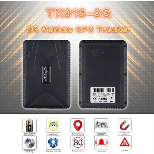 Easy operation Vehicle tracking locator TK915-3G 3G WCDMA Car GPS Tracker Shake Alarm Remotely Voice Monitor Long Standby Time