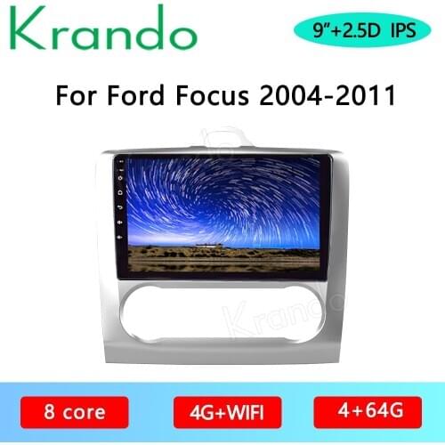 Krando Android 10.0 9" For Ford Focus 2004-2011 Car Radio Player Gps Navigation Multimedia System