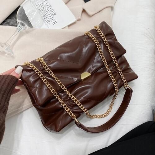 Large Armpit Bag PU Leather Small Crossbody Bags for Women 2021 Quality Ladies Designer Handbags Chain Shoulder Messenger Bag