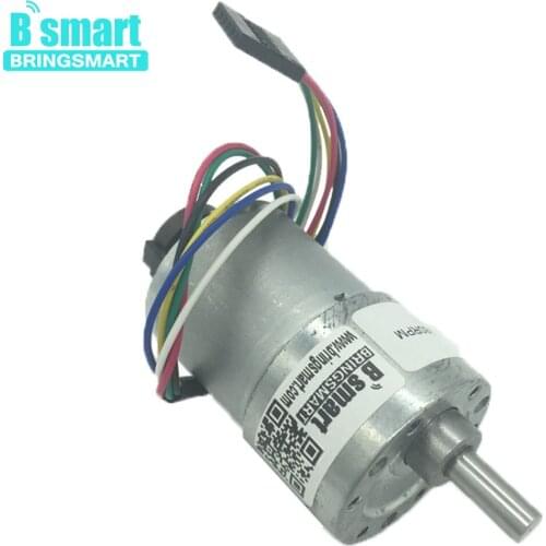 Bringsmart 12V High Torque Motor Encoder Disk Gearbox Motor 6-1600RPM Adjustable Speed Mini Motor For DIY Toys JGB37-3530B
