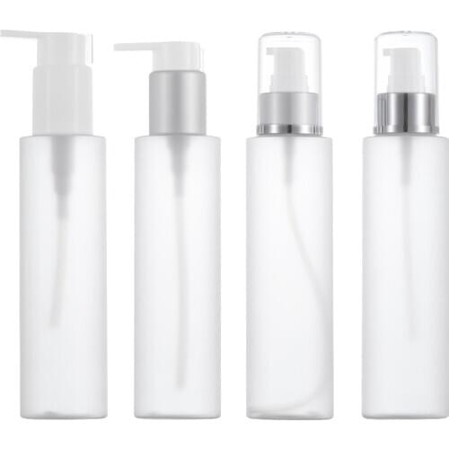 10pcs Frosting Flat Shoulder Pump Emulsion Bottle 150ml Portable Empty Clear Lotion Container Make Up Cosmetics Jar Packing Set