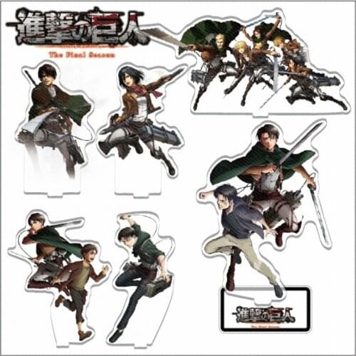Hot Anime Attack on Titan Eren Jager Mikasa Ackerman Acrylic Stand Figure Model Plate Display Cosplay Table Decor Attack Series
