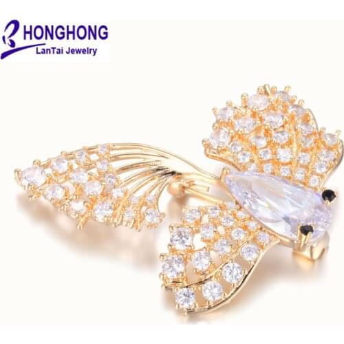 HONGHONG Gold Brooches For Clothes