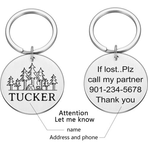 Engraved Pet ID Dog Tags Double-Sided Name Dog Collar Accessories Decoration Cat Collars Stainless Steel Dog Customized Tags