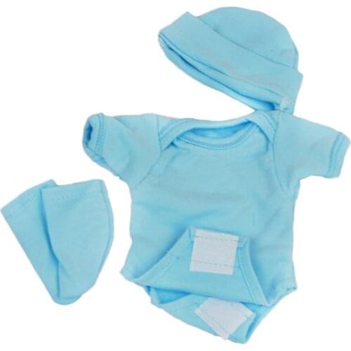 Fashion Rompers Shorts Set for 10-11inch Reborn Baby Girl/Boy Doll Clothes Blue