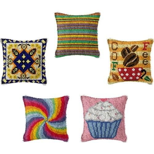 Latch Hook Rug Kits for Kids Adults DIY Cushion Throw Pillow Cover Carpet Making