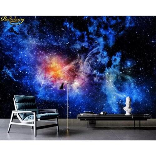 Beibehang Custom wallpaper mural fantasy interstellar universe starry night sky ceiling background papel de parede 3d wallpaper
