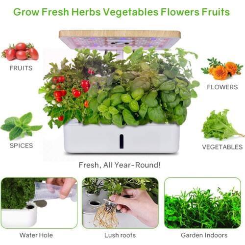 New Intelligent Flower Hydroponic Planter Soilless Cultivation Garden Fruit Vegetable Plant Growth Lamp Seed Nursery Flower Pot