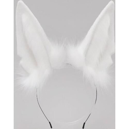 N7MF Plush Hair Hoop Wolf Ears Headwear Tail Set Furry Costume Set Fancy Dress Up Halloween Cosplay Party Accessories
